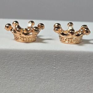 5pcs - Rose Gold Crown Spacer Beads Charm Bracelet Set DIY Jewelry Shiny Tiara